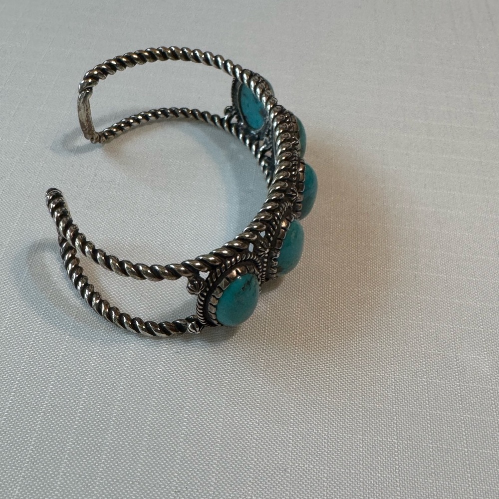 Carolyn Pollack Relios 925 Silver American West Turquoise Cuff Bracelet - Picture 2 of 7